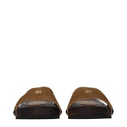 Miu Miu Brown Leather Slippers - Zeiniez