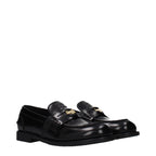 Miu Miu Black Leather Slip-On Loafers - Zeiniez