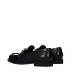 Miu Miu Black Leather Slip-On Loafers - Zeiniez