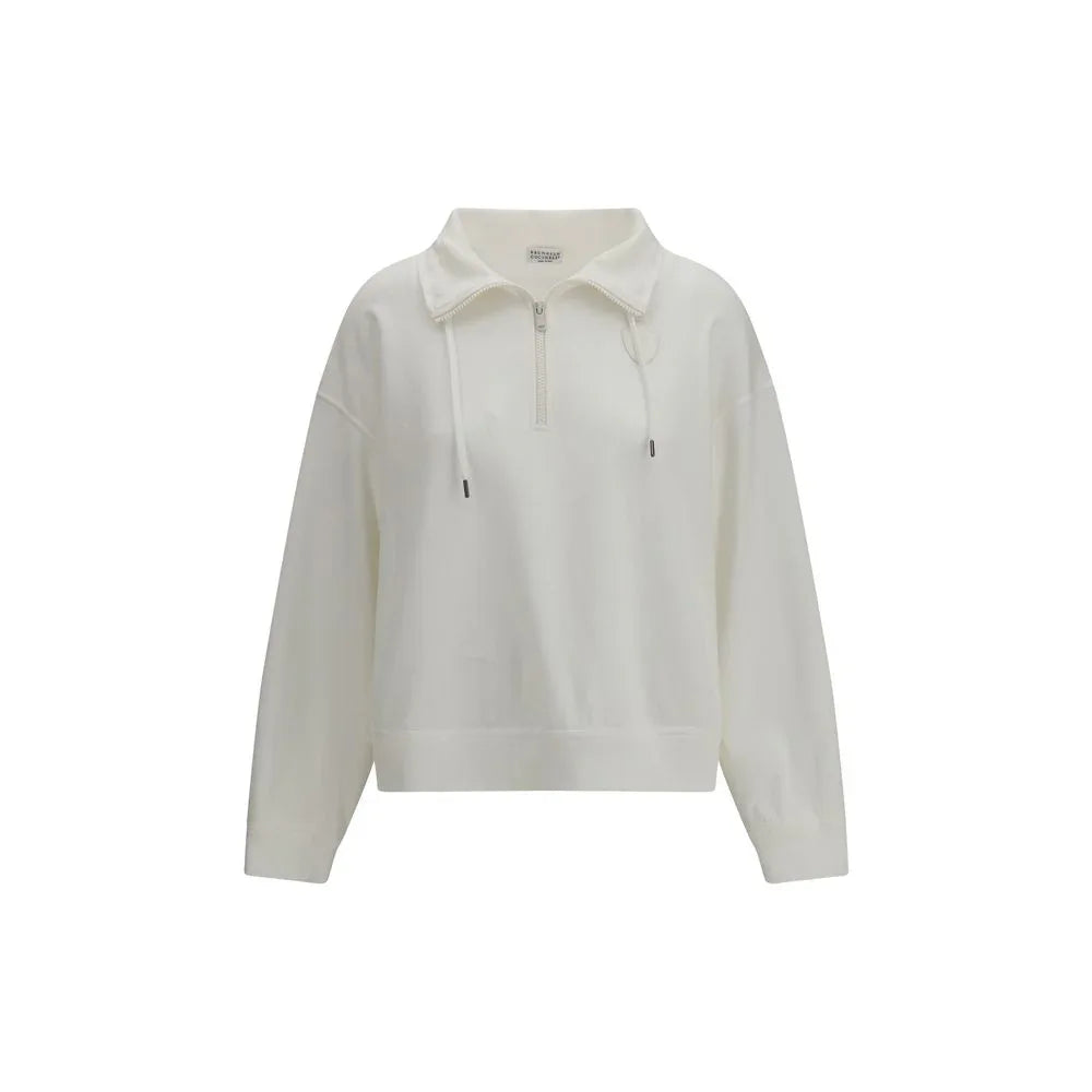 Brunello Cucinelli White Cotton Sweatshirt