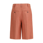 Brunello Cucinelli Orange Viscose Bermuda Shorts