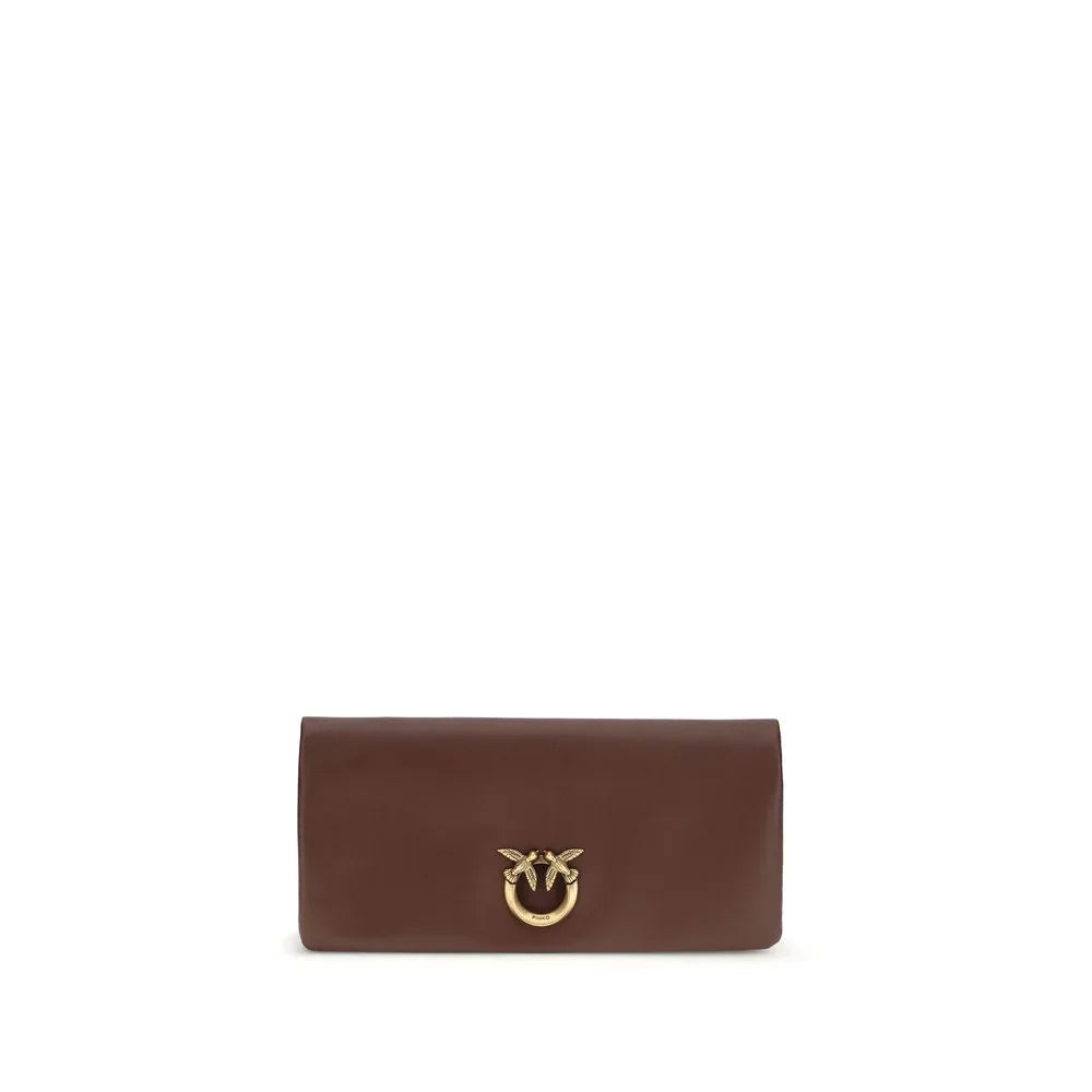 PINKO Bordeaux Calf Leather Bos Taurus Clutch Bag - Zeiniez
