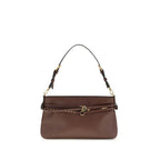 PINKO Brown Calf Leather Bos Taurus Shoulder Bag