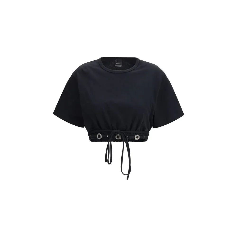 PINKO Black Cotton T-Shirt - Zeiniez