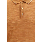 Brooksfield Orange Linen Polo Shirt - Zeiniez
