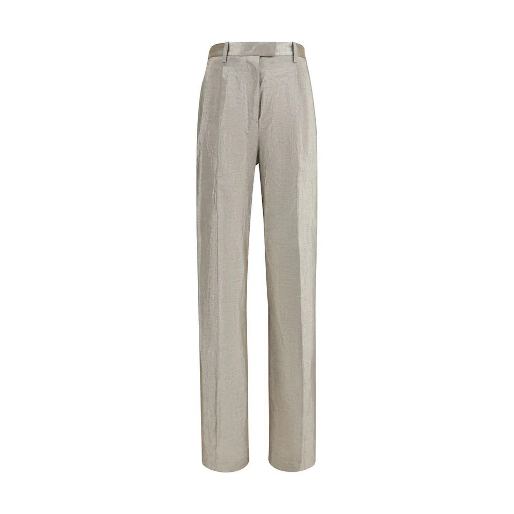 Forte_Forte Silver Polyester Flared Pants - Zeiniez