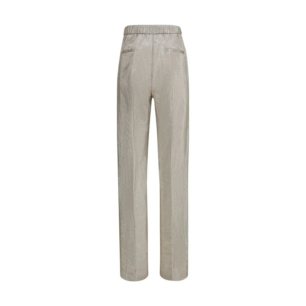 Forte_Forte Silver Polyester Flared Pants - Zeiniez