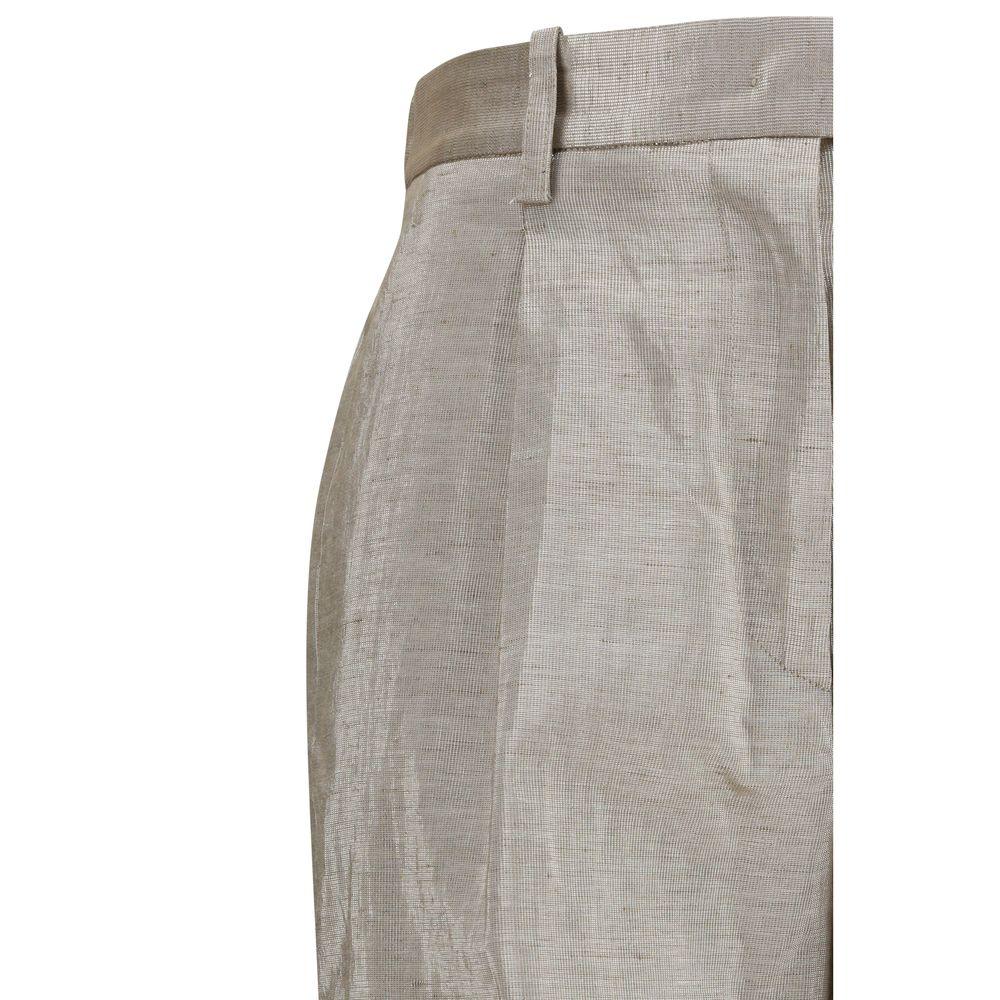 Forte_Forte Silver Polyester Flared Pants - Zeiniez