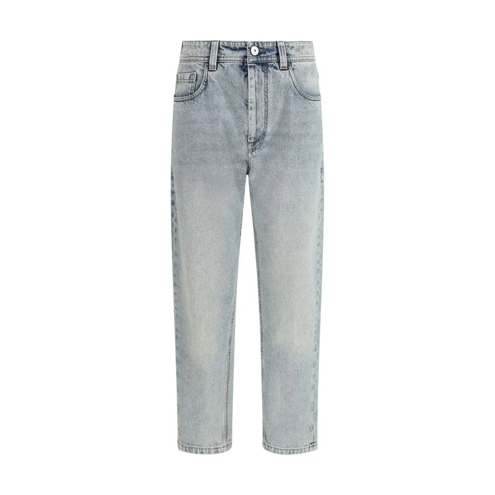 Brunello Cucinelli Blue Cotton Straight-Leg Jeans