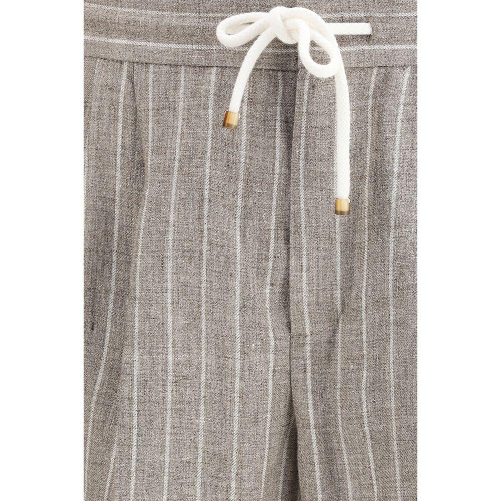 Brunello Cucinelli Beige Linen Casual Pants