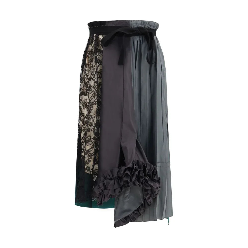 Prada Multicolor Silk Midi Skirt