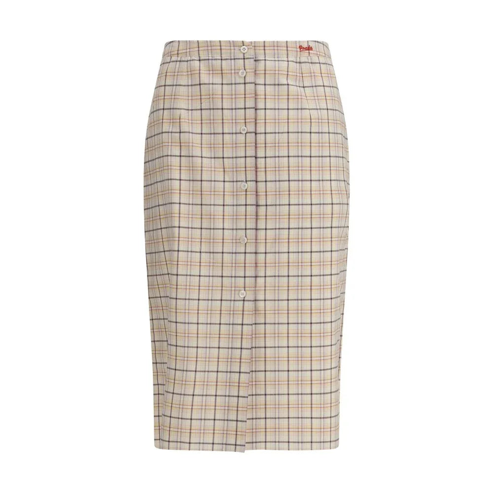 Prada Multicolor Cotton Midi Skirt