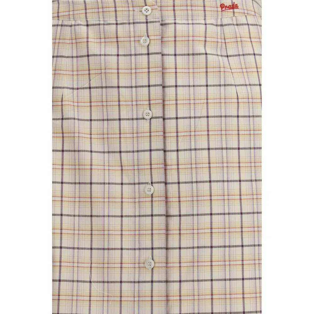 Prada Multicolor Cotton Midi Skirt