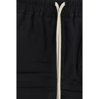 Rick Owens Black Cotton Bermuda Shorts