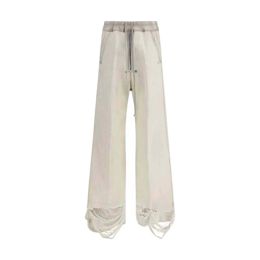 Rick Owens White Cotton Casual Pants