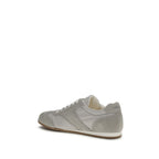 Prada Gray Calf Leather Bos Taurus Low Top Sneakers