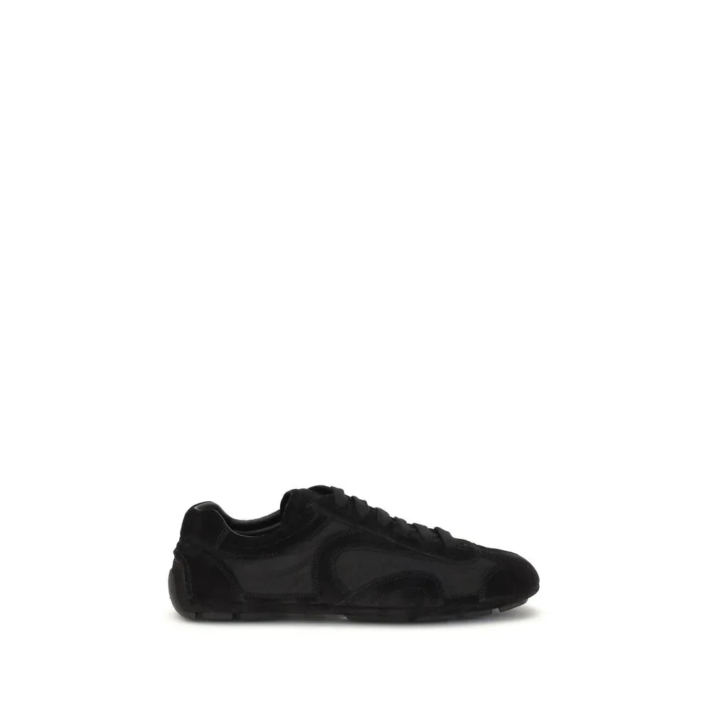 Prada Black Calf Leather Bos Taurus Athletic Sneakers - Zeiniez