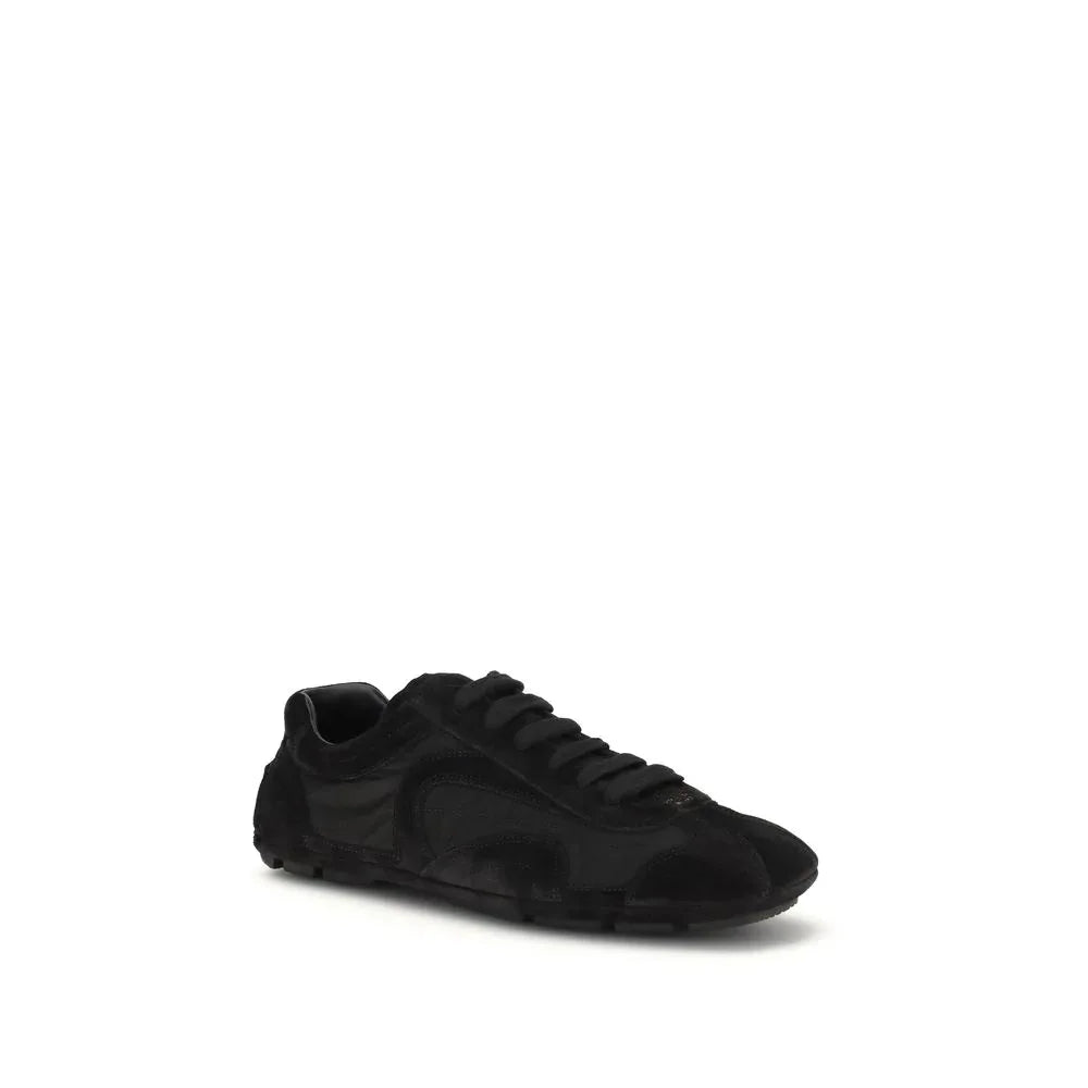 Prada Black Calf Leather Bos Taurus Athletic Sneakers - Zeiniez