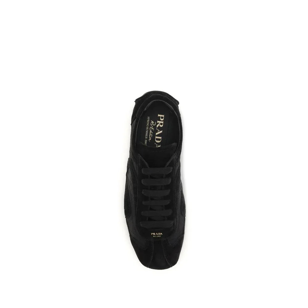Prada Black Calf Leather Bos Taurus Athletic Sneakers - Zeiniez
