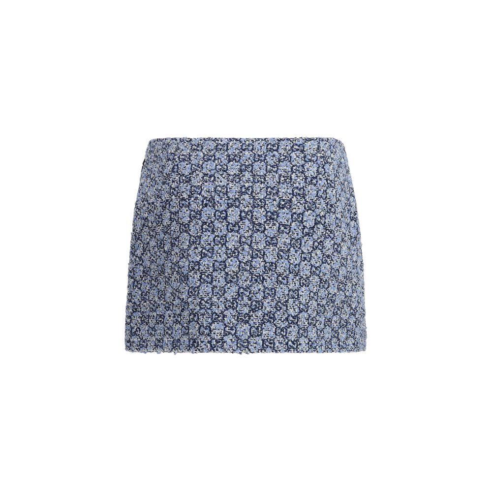 Gucci Blue Cotton Mini Skirt