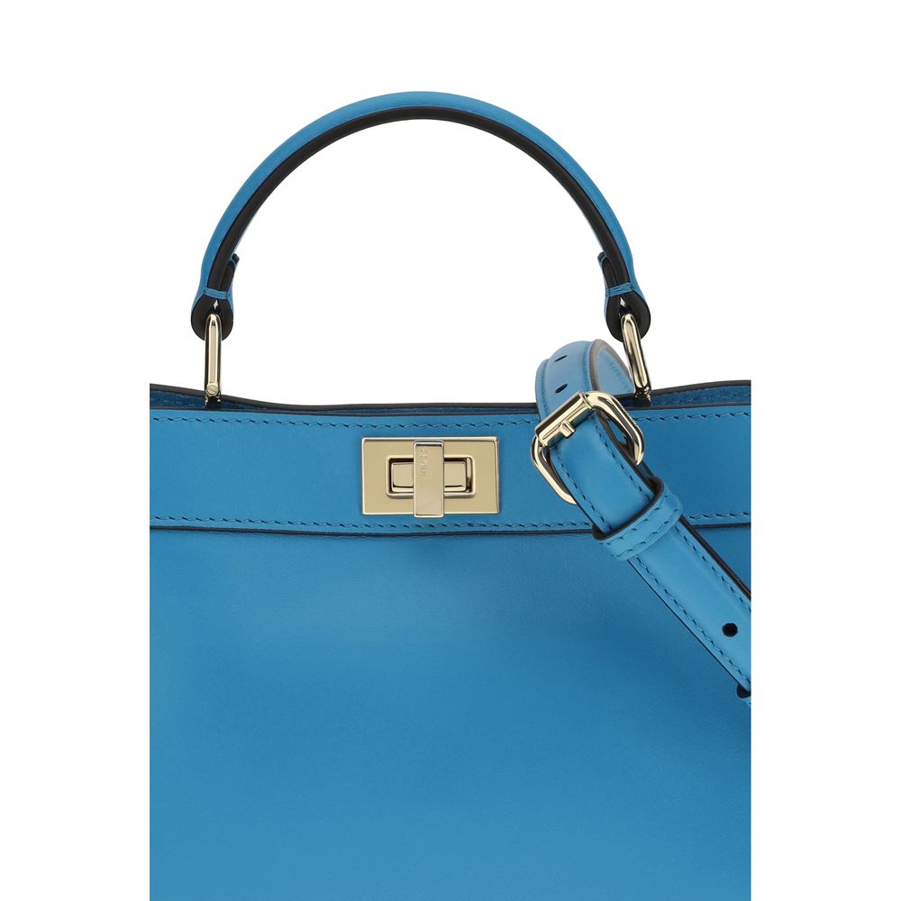 Fendi Blue Calf Leather Bos Taurus Handbag