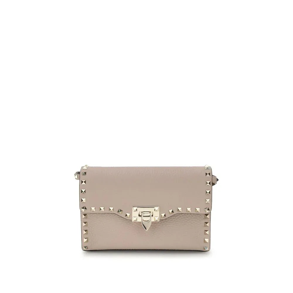 Valentino Garavani Beige Calf Leather Bos Taurus Shoulder Bag - Zeiniez