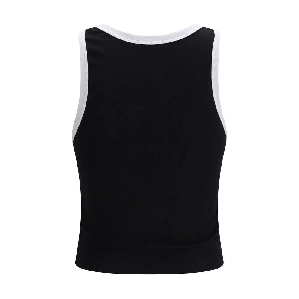 GCDS Black Cotton Tank Tops