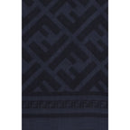 Fendi Blue Wool Oves Aries Scarf