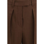 Brunello Cucinelli Brown Viscose Casual Pants