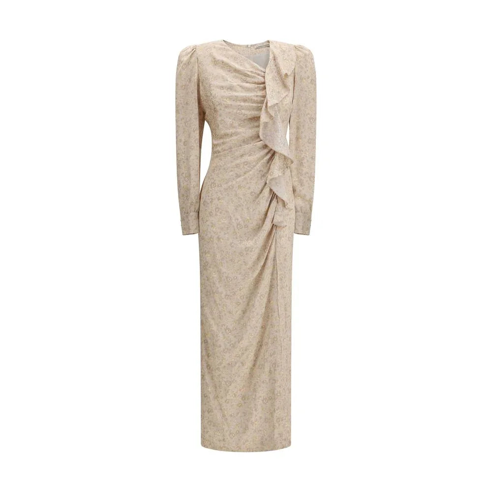 Alessandra Rich Beige Silk Casual Dress - Zeiniez