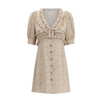 Alessandra Rich Beige Silk Casual Dress - Zeiniez