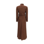 Alessandra Rich Brown Silk Casual Dress