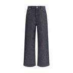 Fendi Blue Linen Relaxed Fit Jeans