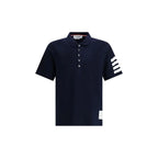 Thom Browne Blue Cotton Polo Shirt