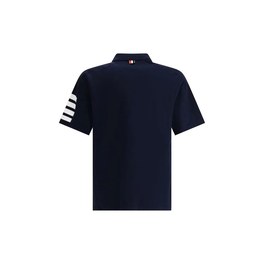 Thom Browne Blue Cotton Polo Shirt