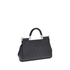 Dolce & Gabbana Black Calf Leather Bos Taurus Handbag