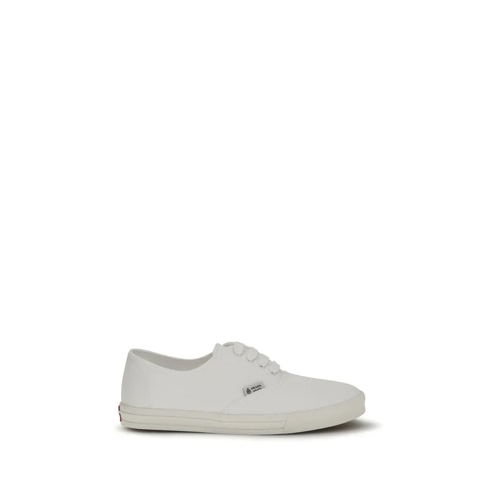 Prada White Cotton Low Top Sneakers - Zeiniez