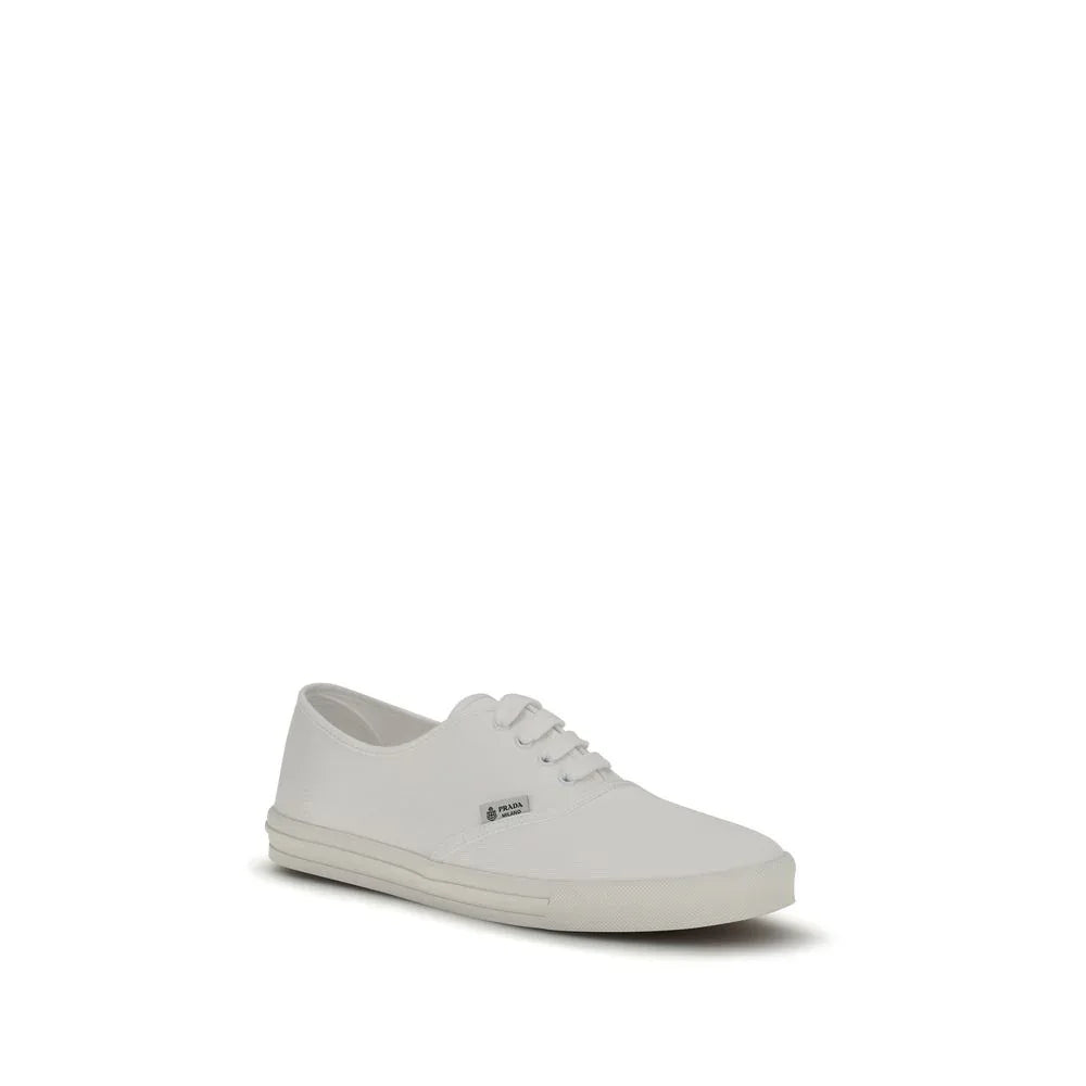 Prada White Cotton Low Top Sneakers - Zeiniez