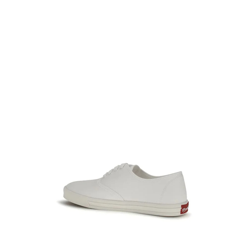 Prada White Cotton Low Top Sneakers - Zeiniez