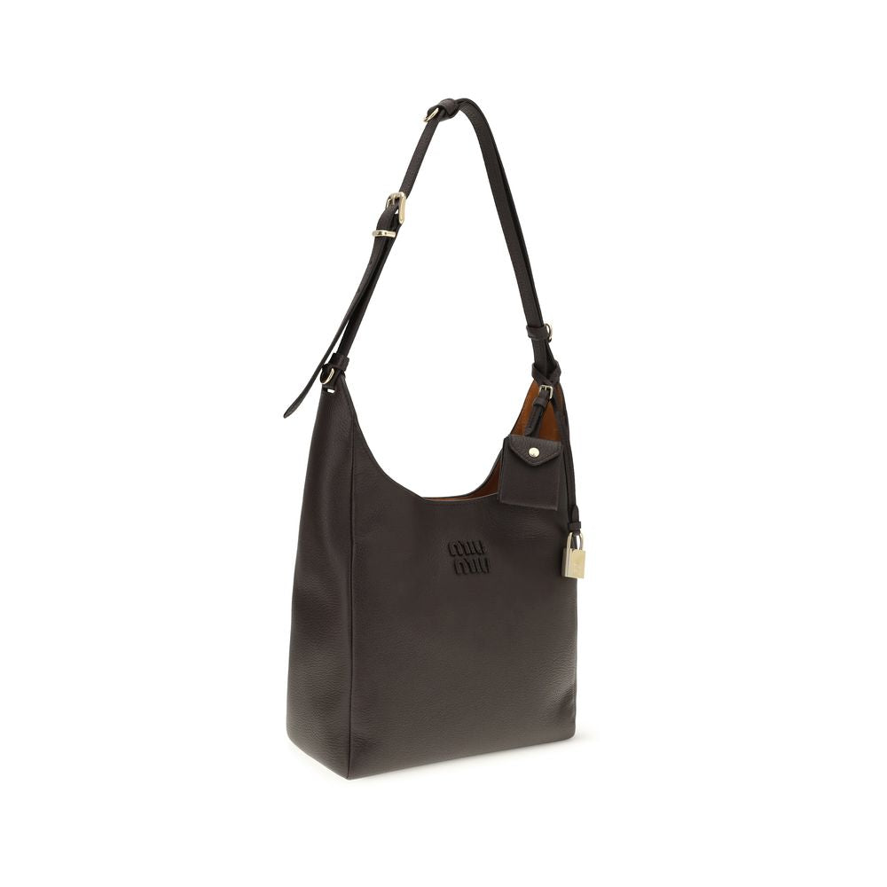 Miu Miu Brown Calf Leather Bos Taurus Shoulder Bag