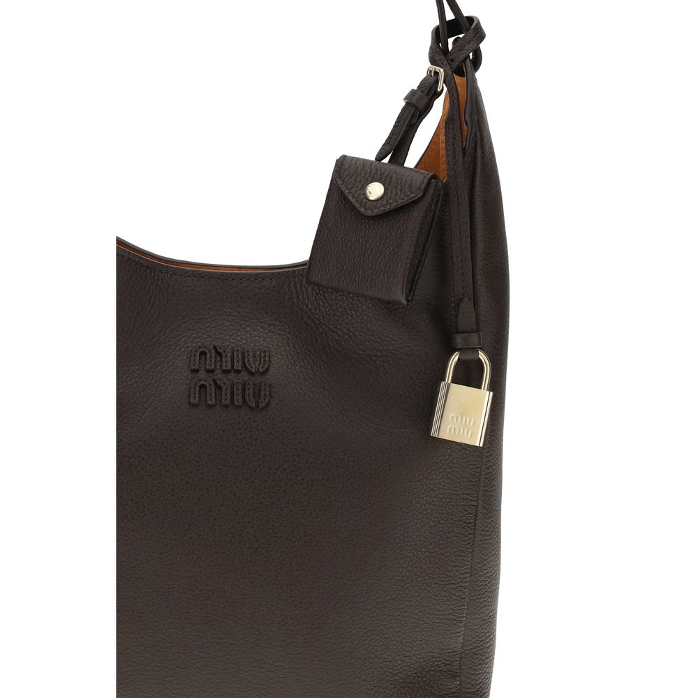 Miu Miu Brown Calf Leather Bos Taurus Shoulder Bag
