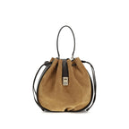 Ferragamo Brown Calf Leather Bos Taurus Backet Bag