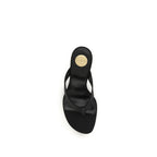Saint Laurent Black Silk Sandals