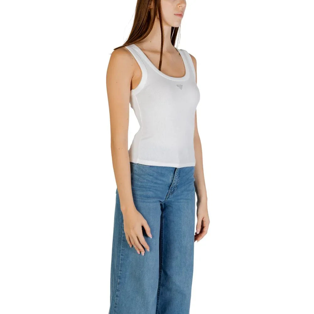 Guess White Cotton Tank Tops