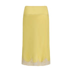 Saint Laurent Bicolor Silk Midi Skirt