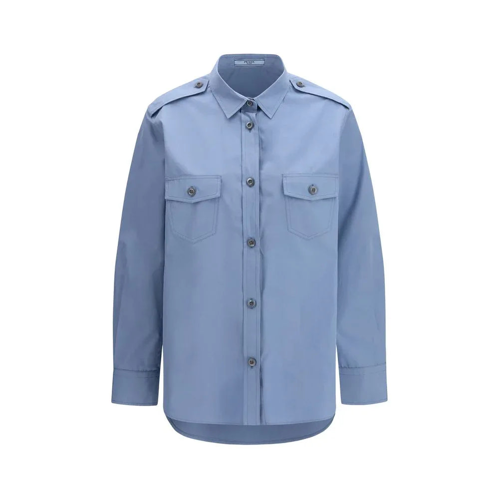 Prada Blue Cotton Dress Shirt