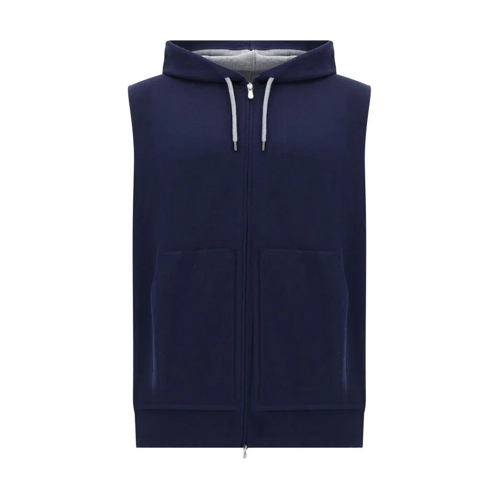 Brunello Cucinelli Blue Cotton Sweatshirt