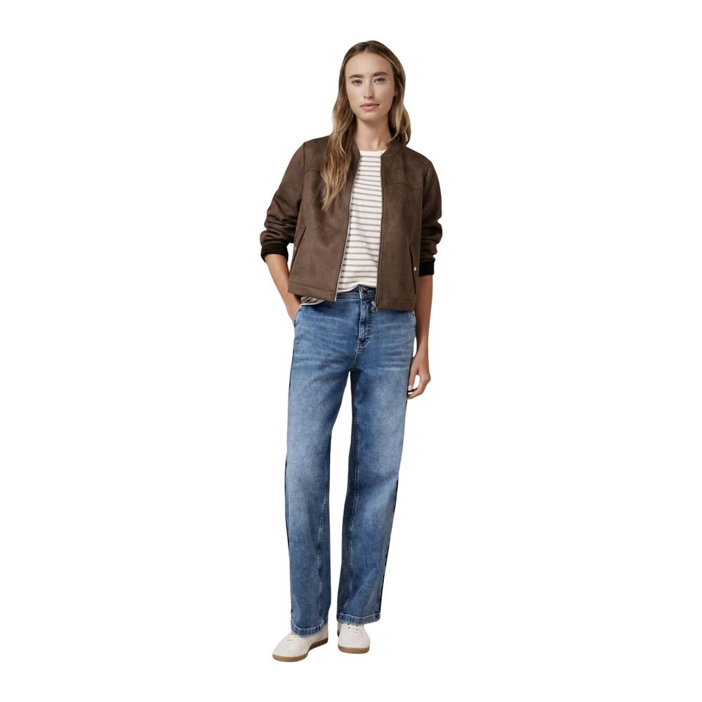 Street One Brown Polyester Bomber