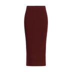 Max Mara Bordeaux Viscose Midi Skirt