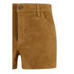 7FOR Beige Camel Hair Bermuda Shorts - Zeiniez